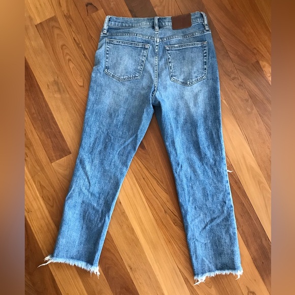 J. Crew | Women’s blue denim slim raw hem, ripped knee jeans, size 26 - Picture 7 of 15